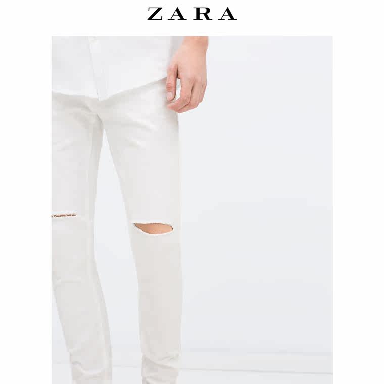 春夏折扣 ZARA 男装 剪洞长裤 06917421250