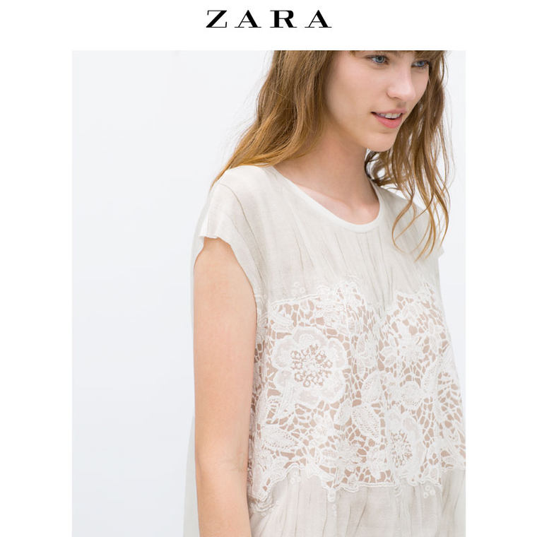 ZARA女装 蕾丝 T 恤 05580259251