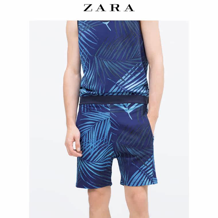 春夏折扣 ZARA 男装 印花百慕大短裤 01165412400