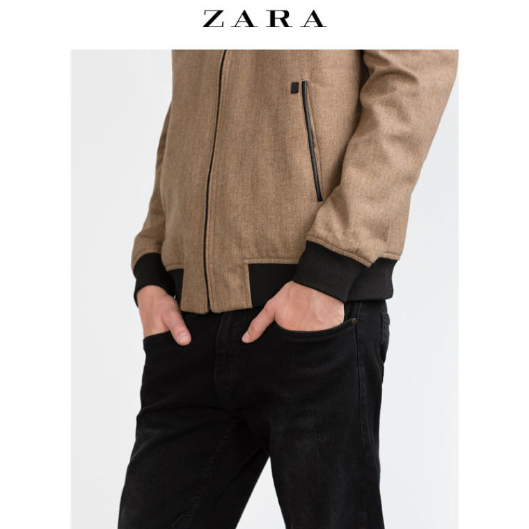 ZARA 男装 驼色羊毛夹克 03036300704