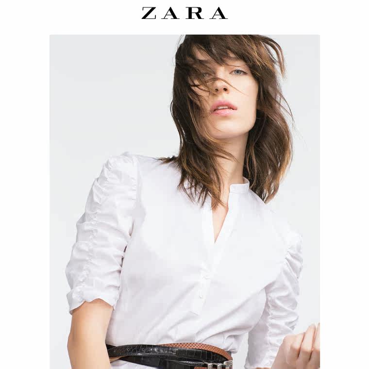 ZARA 女装 中华立领上衣 07636873250