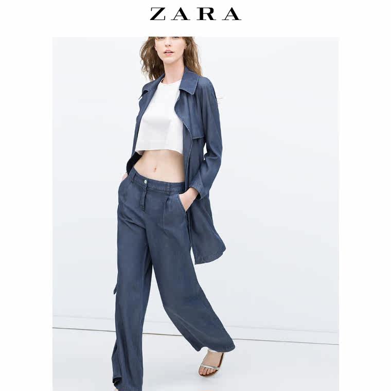 ZARA 女装 吊裆长裤 07518155427