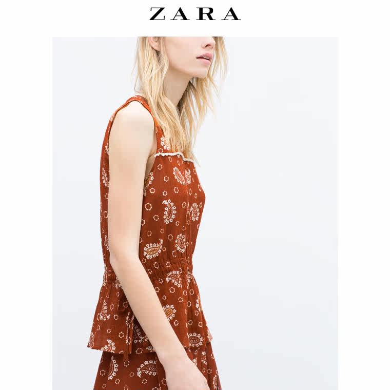 春夏折扣 ZARA 女装 过肩印花衬衫 02762322658