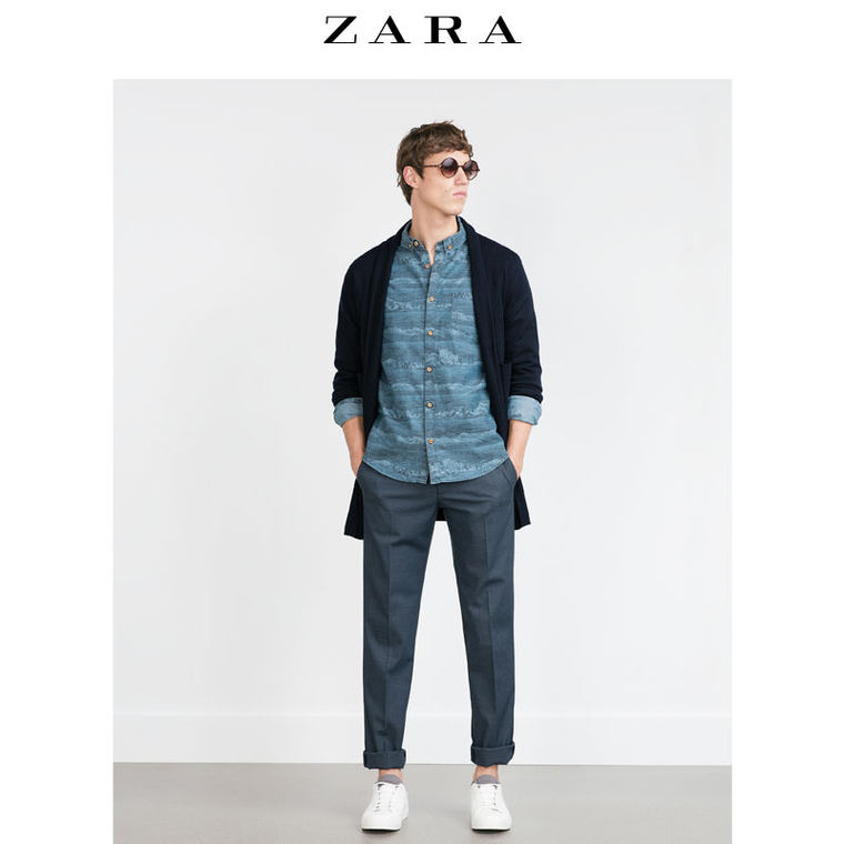 ZARA 男装 印花牛仔衬衫 06917311400