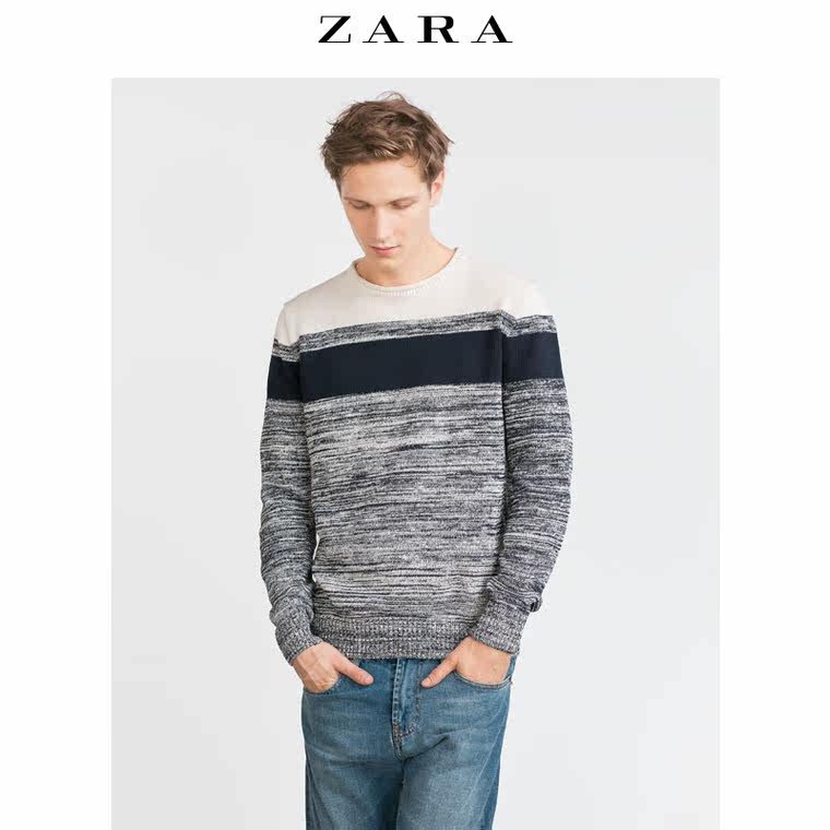 ZARA 男装 条纹拈丝针织衫 00693307401