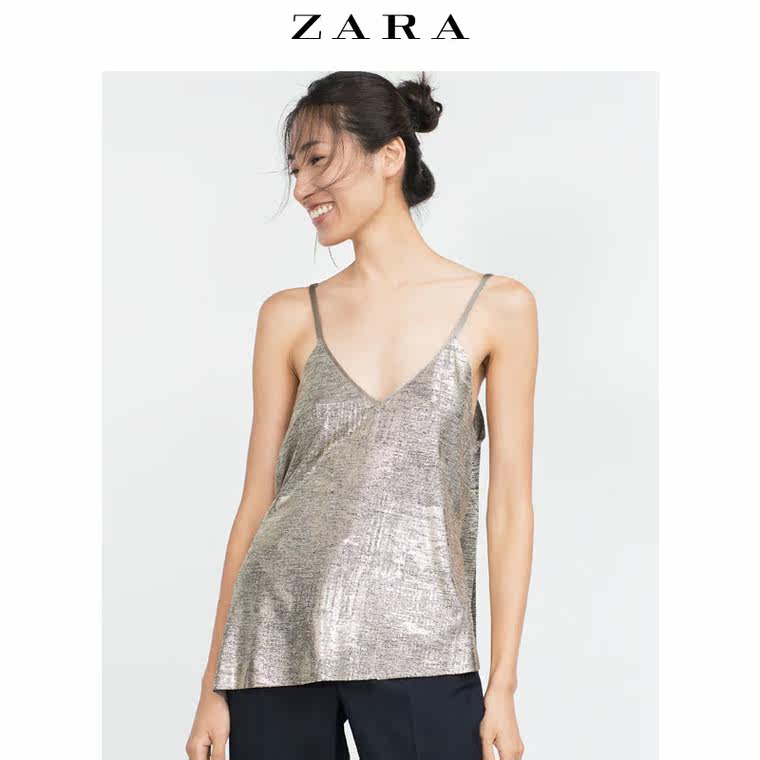 ZARA 女装 后背交叉带饰上衣 05410235302