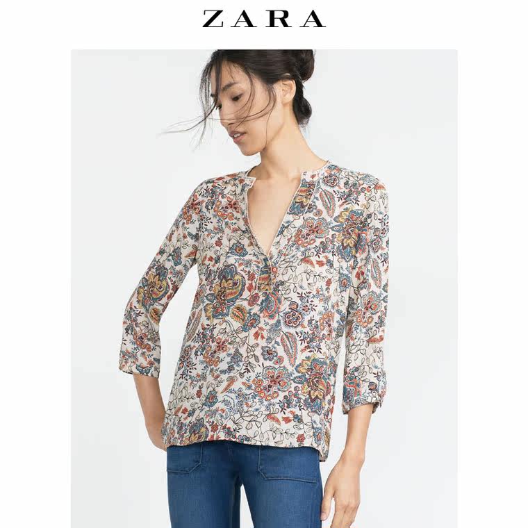 ZARA 女装 印花罩衫 07696068330