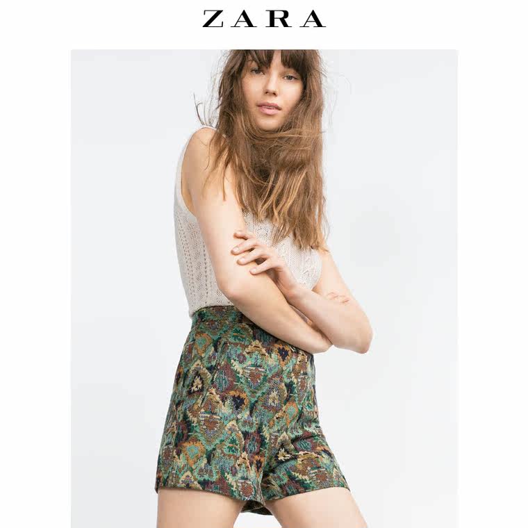 ZARA 女装 提花百慕大短裤 07737239054