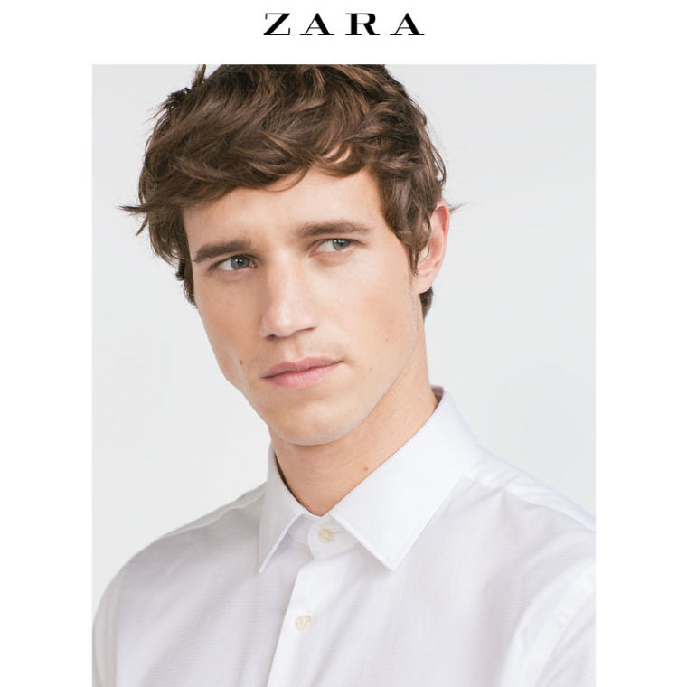 ZARA 男装 隐藏纽扣饰素色衬衫 06048300250