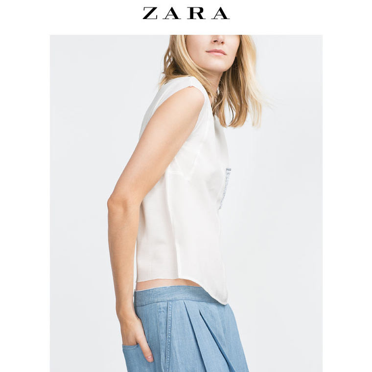 ZARA 女装 撞色口袋 T 恤 05580921251