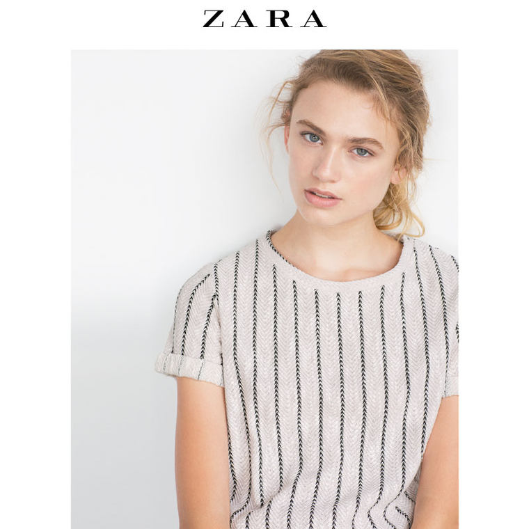 ZARA TRF 女装 双面条纹 T 恤 05584274093