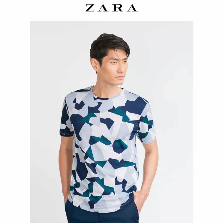 ZARA男装 几何军款 T 恤 00495303400
