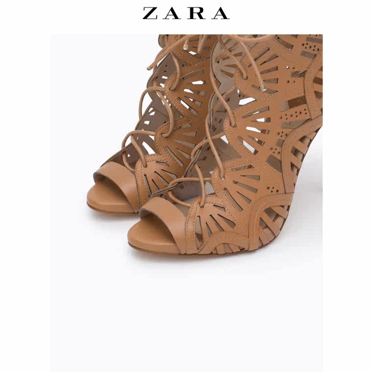 ZARA 女鞋 围裹式皮凉鞋 15452001105