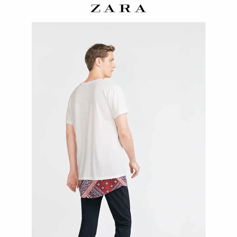 ZARA 男装 印花下摆 T 恤 01259307052