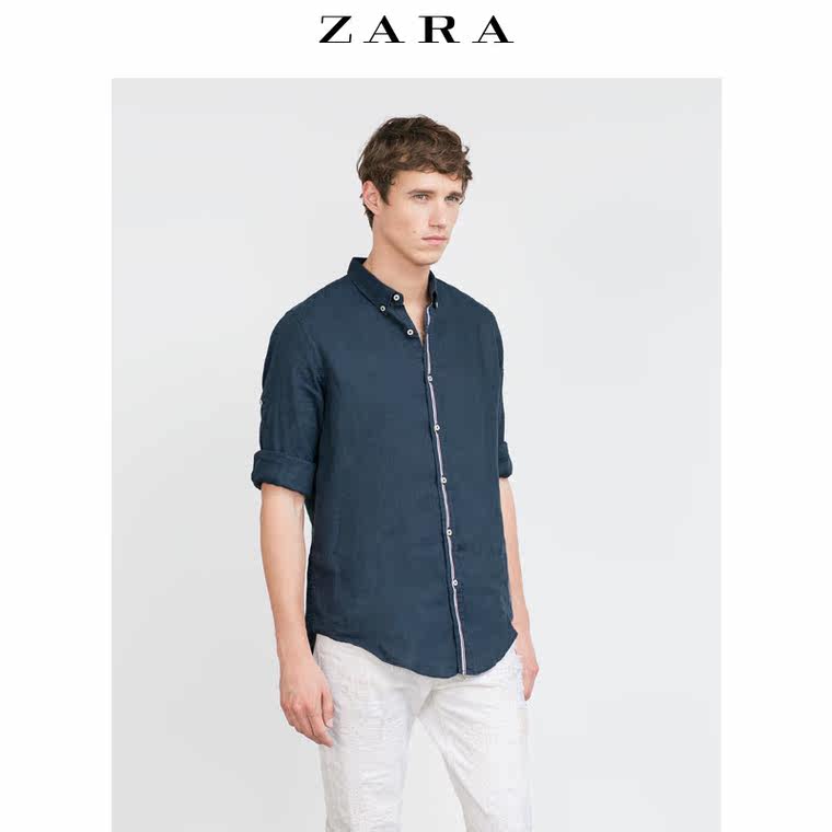 ZARA 男装 亚麻 T 恤 06175315401