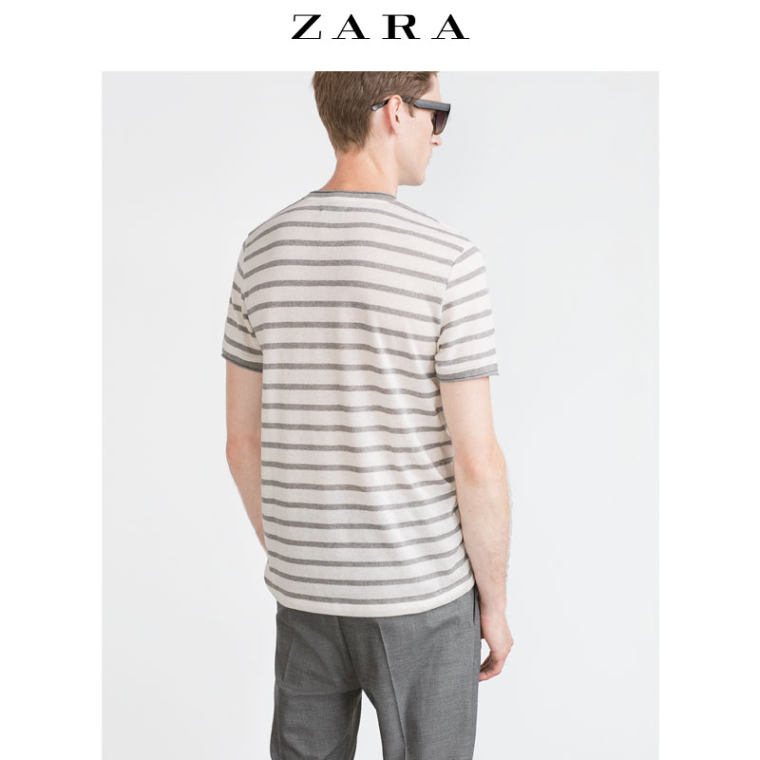 ZARA 男装 局部条纹针织衫 04231310802