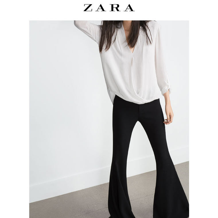 ZARA 女装 褶皱装饰印花罩衫 04043251251