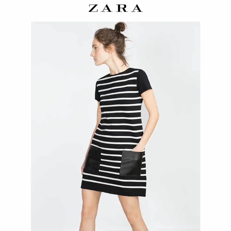 ZARA 女装 仿皮连衣裙 06254104105