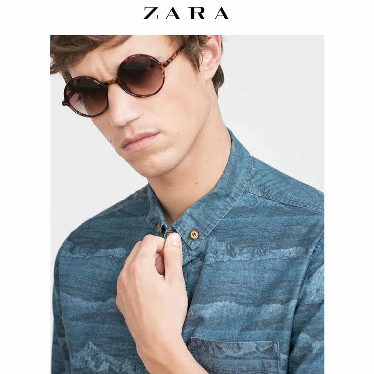 ZARA 男装 印花牛仔衬衫 06917311400