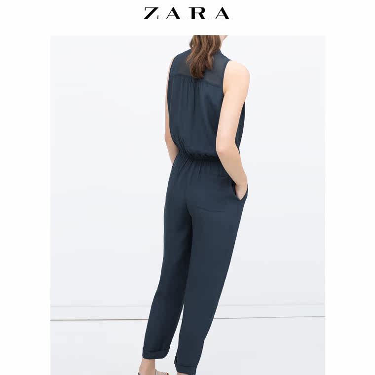 ZARA 女装 铜氨丝长连身裤 07901065400