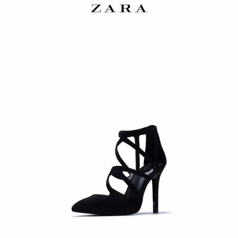 ZARA 女鞋 交叉真皮高跟鞋 15202001040