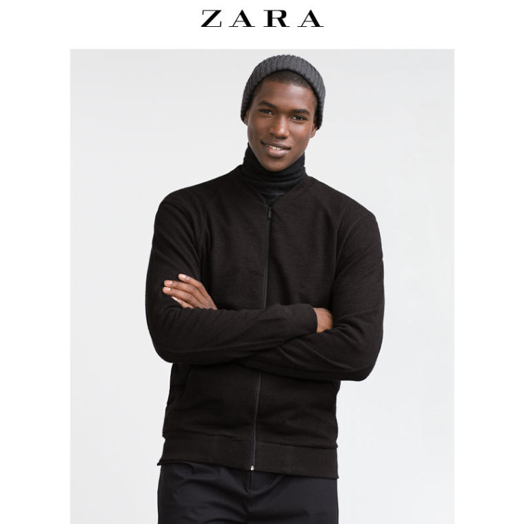 ZARA 男装 珠地布飞行员夹克 01701314800