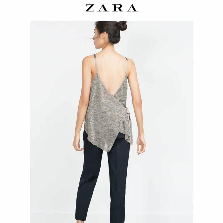 ZARA 女装 后背交叉带饰上衣 05410235302