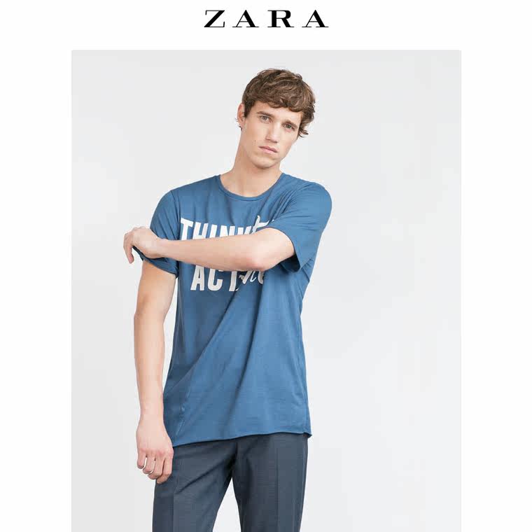 ZARA 男装 字母印花 T 恤 01165305400