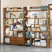 Bogu Rack Solid Wood New Chinese Style Bogoodobao Cabinet Display Case of Tea Set Shelf Living Room Bookcase Swing cabinet Tea
