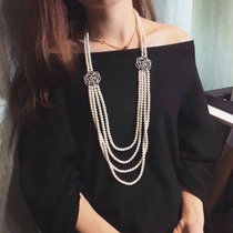 925 Silver Streaming Su Pendant Multi Zircons Stone Barrier Accessories Large Floral Pearls Necklace Accessories Woolen Clothing Chain Hanging Accessories