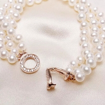 925 Silver Button Three Row Double Row Single Row Button Pearl Necklace Bracelet Button Micro Inlay Zircon Boutique