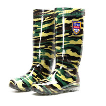 Tall barrel rain shoe man middle bar rain boots man deep bar waterproof shoes camouflage field fishing shoes non-ski shoe set shoes man