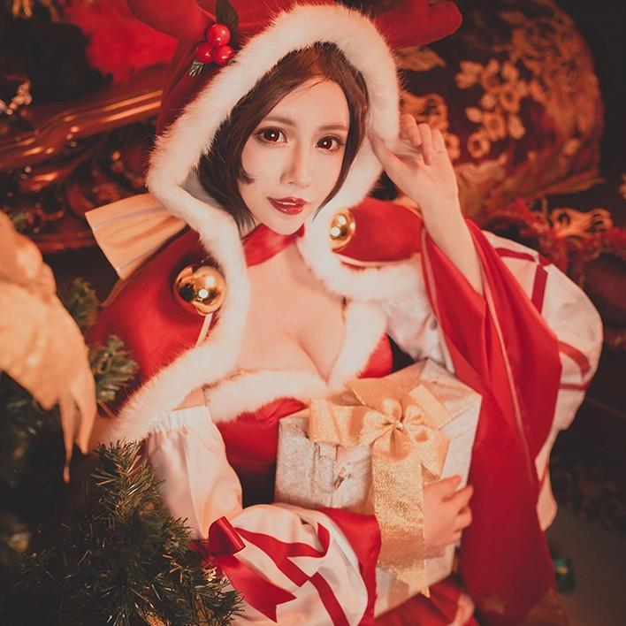 貂蝉cos圣诞恋歌泳衣,cos王者荣耀蔡文姬 闭月之美的貂蝉圣诞恋歌cosplay服!