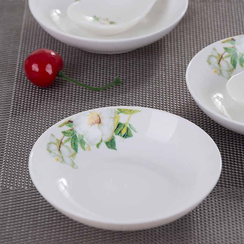 Wild lily flavour dish serving snack plate flavour sauce dish ceramic disc plates household single dip vegetables disc disc