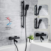 Exit Germany full copper black square hanging wall test shower bathtub tap bathroom thermostatic simple shower head