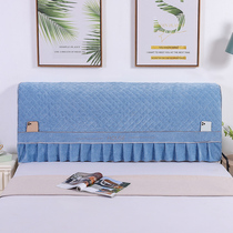 Thickened bedside stretch all-inclusive solid wood European bed headgear bedside dust cover simple summer 2021