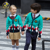 British style school uniform kindergarten uniform autumn and winter suit children's sweater cardigan children's clothing elementary school classwear winter