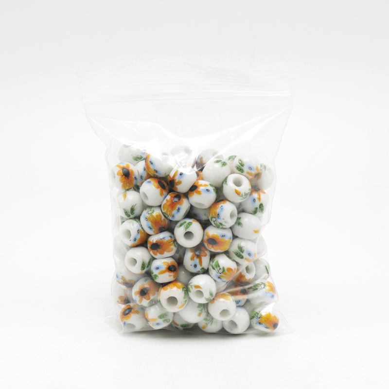 Jingdezhen ceramic applique beads 8 mm peony sunflowers flowers 50 stars up high temperature baking