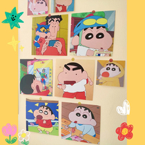 ins wind new crayon Shin transparent mobile phone shell card sticker Hand account dormitory wall decoration Cartoon wall sticker