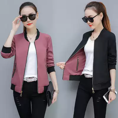 Large size women's clothing spring Korean version 2021 new short jacket spring and autumn double-sided wear short BF jacket thin baseball suit