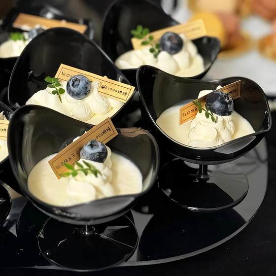 아이스크림 플라스틱 컵 하이 피트 케이크 컵 요거트 컵 일회용 푸딩 컵 블랙 크리에이티브 디저트 컵 아이스크림 플라스틱 컵 하이 피트 케이크 컵 요거트 컵 일회용 푸딩 컵 블랙 크리에이티브 디저트 컵