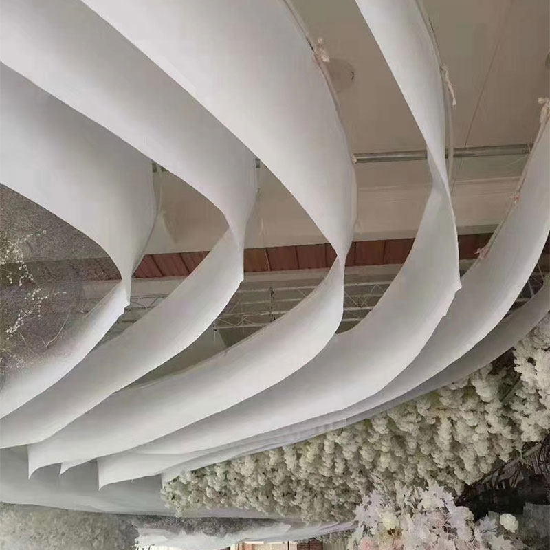 牛奶丝平面布婚庆道具顶幔装饰婚礼堂吊顶幔弹力布舞台云顶纱装饰