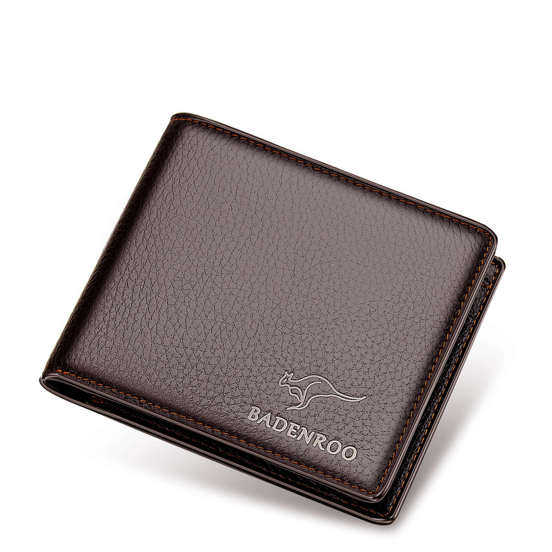 袋鼠钱包男士短款真皮超薄头层牛皮