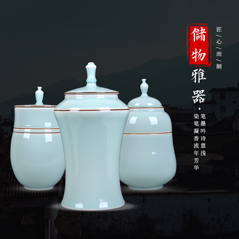 Caddy fixings ceramic large half jins to storage tanks receive a pot of pu 'er tea, green tea POTS moistureproof household