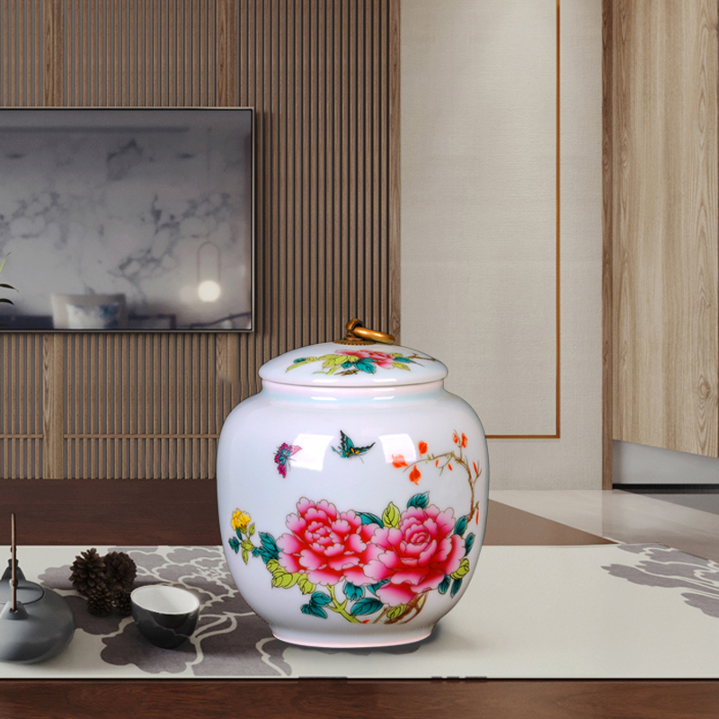 Jingdezhen ceramics round candy storage tank caddy fixings furnishing articles sitting room ark, home decoration decoration