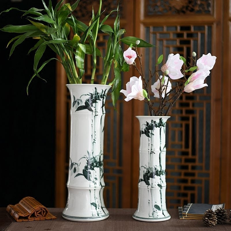 Jingdezhen ceramic lucky bamboo vase furnishing articles home sitting room tall, landing a hydroponic flowers flower arrangement ornaments