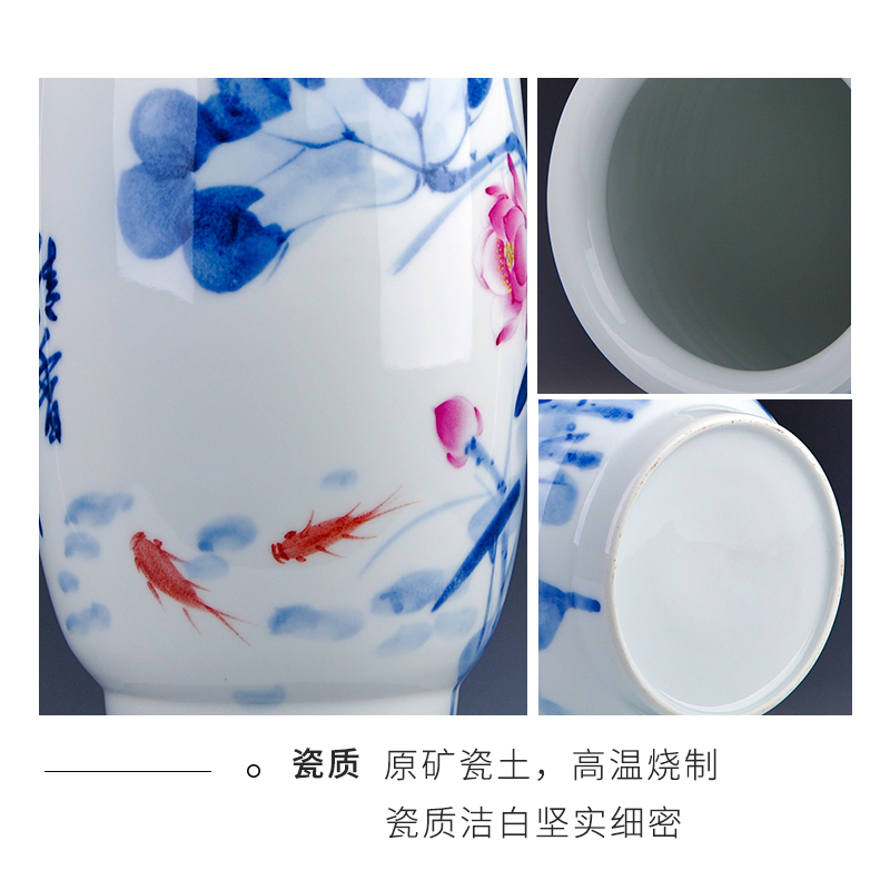 Jingdezhen ceramics hand - made porcelain dou colored vases, new Chinese style household, sitting room adornment handicraft furnishing articles arranging flowers