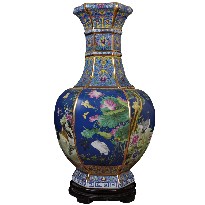 Archaize of jingdezhen ceramics colored enamel large vase furnishing articles of Chinese style classical flower arranging home sitting room adornment