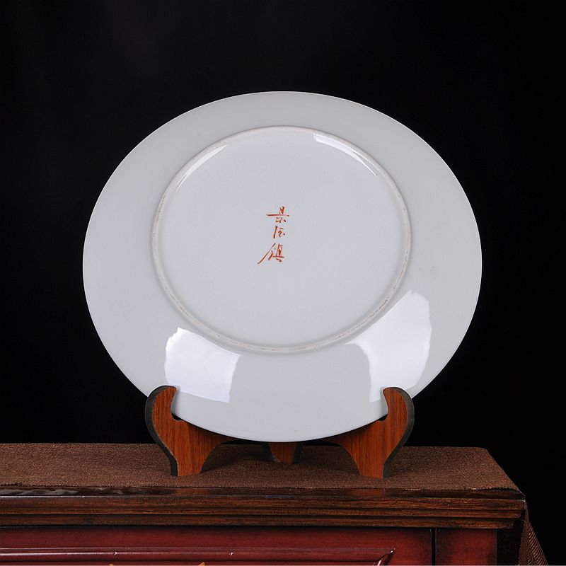 Jingdezhen ceramic hang dish of new Chinese style to decorate dish hand - made sat dish sitting room porch decoration handicraft furnishing articles