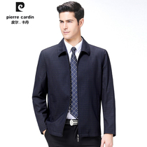 Pilkardan 2022 Spring and autumn new middle aged turned mens grid dad jacket jacket brand mens clothing